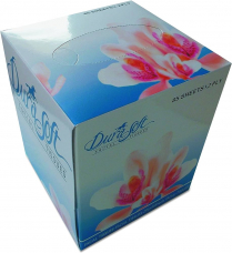 General Supply - Facial Tissue Cube Box, 2-Ply, Wh