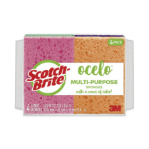 Vibrant Color Sponges, 4.7 x 3 x 0.6, Assorted Colors, 4/Pk