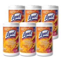 Disinfecting Wipes, 1-Ply, 7 x 7.25, Mango and Hibiscus, White, 80 Wipes/Canister, 6 Canisters/CS