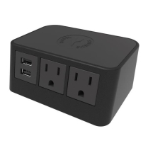 Duo Power Station; Wireless Charging, USB-A, 120V Black 10CS