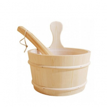 Finlandia Sauna Bottomless Sauna Bucket With Ladle, Gallon