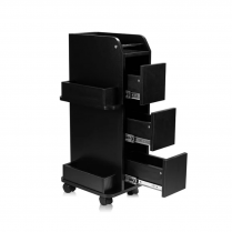 Trolley Lockable Wooden Black