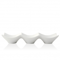 FOH Bowl White Porcelain Collection Square Triple Origami 9.