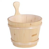 Finlandia Sauna Pine Sauna Bucket W/ Plastic Liner, 1.84 Gal