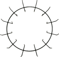 Wreath Ring, 48" Single Rail crimp green 10/case