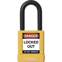 Abus Lock 74/40 Yellow Padlock 1-1/2" Shackle Plastic Cover