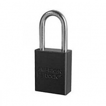 American Lock Aluminum Padlock, Black 1-1/2 Shackle, KD
