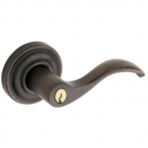 Baldwin 5258-402-RENT Wave Entry Lever RH Classic Rose