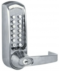 Codelocks CL615-BS Mechanical Tubular Keypad Door Lever w-Pa