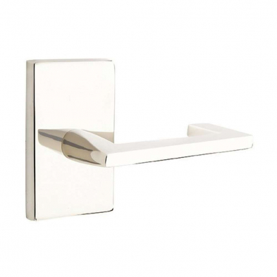 Emtek Helios Modern Lever Handle with Modern Rectangular Rosette