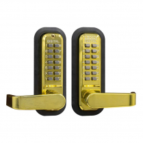 LockeyUSA 2835BBDC Keyless Knob Lock Passage Bright Brass