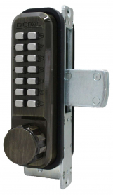 LockeyUSA 2900ABDC Keyless Narrow Stile Deadbolt Lock Antique Brass