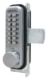 LockeyUSA 2900MG Keyless Narrow Stile Deadbolt Lock Satin Chrome