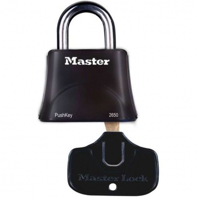 Master Lock 2650 Pushkey Portable Padlock requires No Turning or Grippin