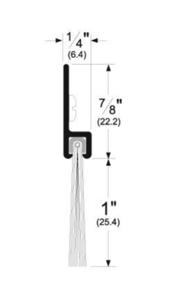 Pemko 18137DNB-36 Brush Gasketing, 36 Inches, Nylon Brush