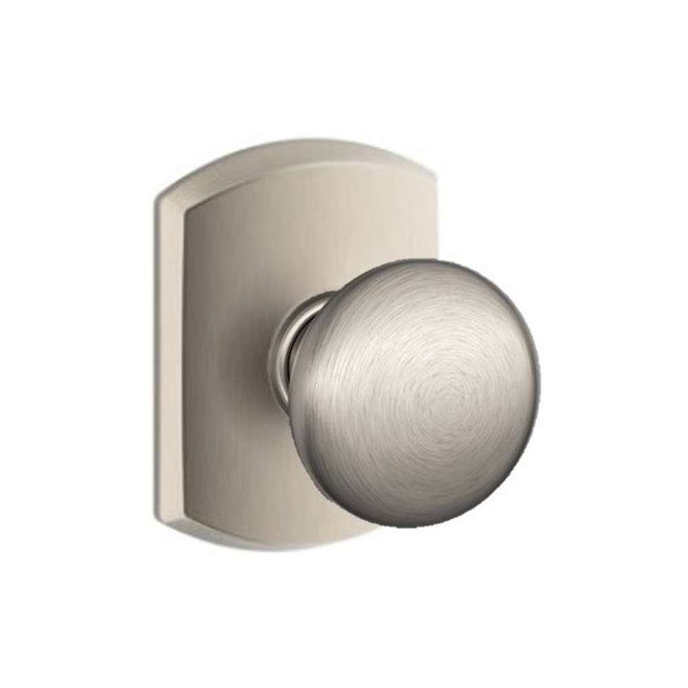 Schlage Plymouth F40VPLY619 Privacy Door Knob, Brass, Satin Nickel