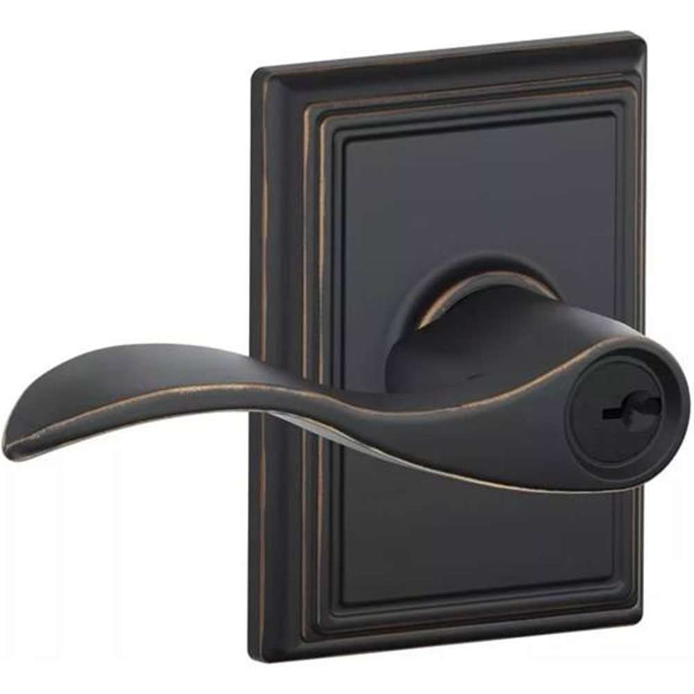 Schlage F Series Accent-Camelot Satin Nickel No Deadbolt