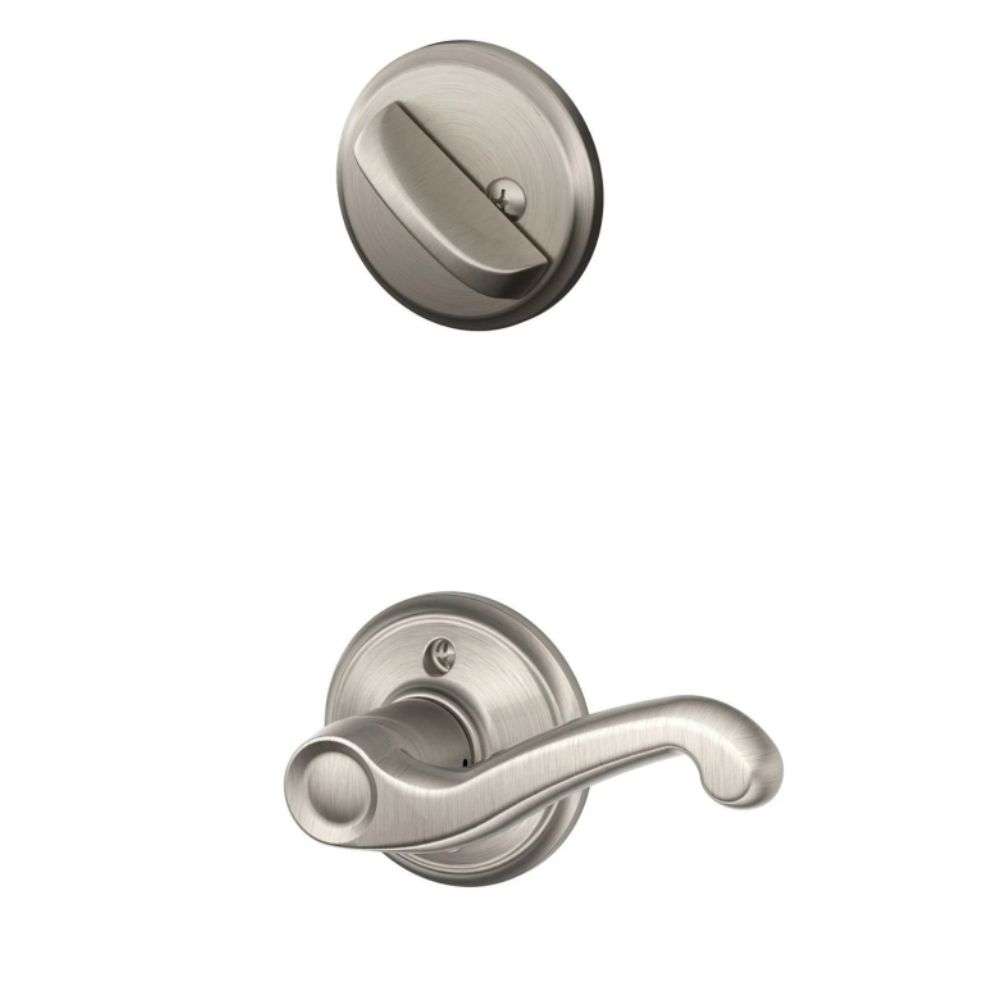 Schlage F59-FLA-LH Flair Left Hand Single Cylinder Interior Pack from the  F-Seri, Satin Brass 