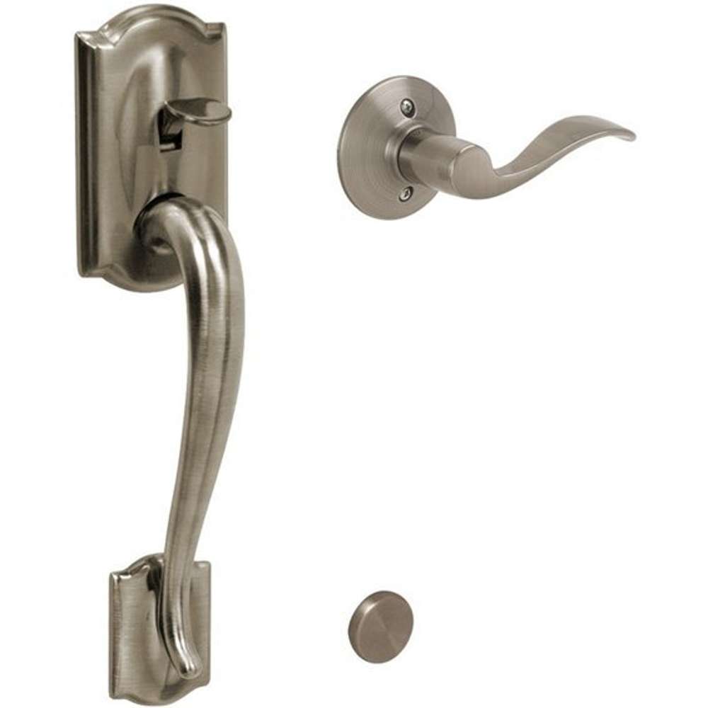 Schlage Camelot Touch Lock with Accent Lever - Satin Nickel