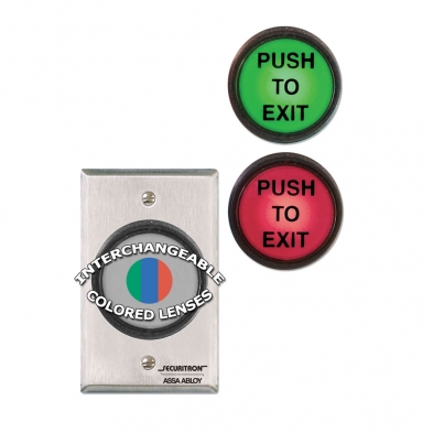 Securitron PB5E 2" Round Push Button "Push To Exit"