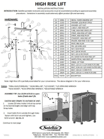 Instruction- High Rise Lift