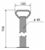 PIPE-OUTRIGGER D48MM L 700MM