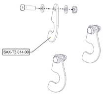Sanitrax- T3 Door Hook Set SS