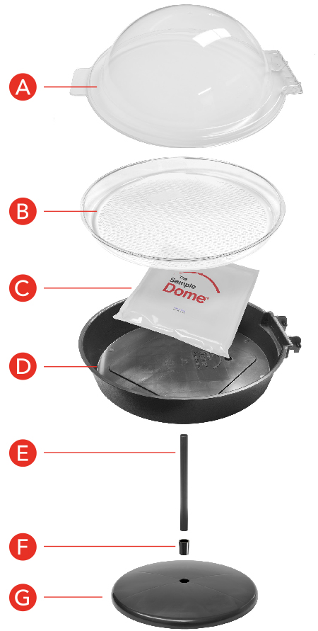 Sample Dome free stand parts assembly depiction 