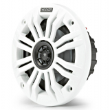 Kicker Coaxial Marine Speakers - KM44 Series, 4" 2-Way, 300W Peak (100W RMS), 1/2" tweeter,  w/ Interchangeable White and Charcoal Grille Covers