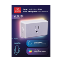 Globe Electric White 15-Amp Square Residential Outlet with Night Light - Smart Wi-Fi Plug