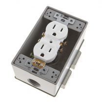 BOITE ETANCHE PRISE DOUBLE 15A -GRIS