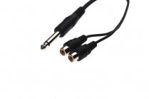 CABLE 1/4"MALE MONO TO 2 RCA FEMALE