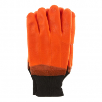 GANTS DE PLASTIQUE ORANGE FLUO ISOLE