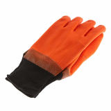 GANTS DE PLASTIQUE ORANGE FLUO ISOLE