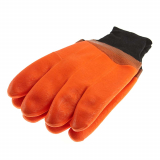 GANTS DE PLASTIQUE ORANGE FLUO ISOLE