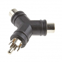 ADAPTATEUR 2-RCA FEM, 1-RCA MALE