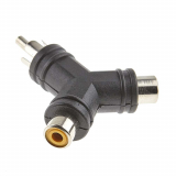 ADAPTATEUR 2-RCA FEM, 1-RCA MALE