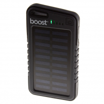 Boost Solar Panel, water & shock resistant, 4,000 mAh Power Bank with 2 USB Ports and LED Flashlight (BPB565).