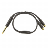 Cable 1 pied - fiche 1/4 mono a 2 fiches RCA