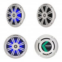 KICKER Coaxial Marine Speaker KM 6.5" 4Ω Blue LED 150W