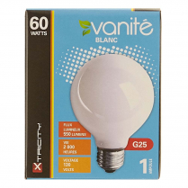 AMPOULE VANITE BLANC G25 60W