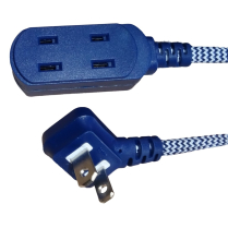 RALLONGE ELECTRIQUE 8 PIEDS GAINE TRESSÉE BLEU