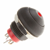 Sealed Push Button, Red LED (On)-Off Switch, Round, M Serie,SPST,  5,35in