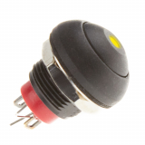 Sealed Push Button, Yellow LED (On)-Off Switch, Round, M Serie,SPST,  5,35in