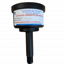 Charcoal cart filter (exhaust filter), 50 g loaded, KOH, aci