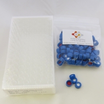2mL Clear Screw Vial  w/9mm Blue Cap, Red PTFE/White Sil