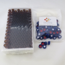 2mL Clear Screw Vial w/spot w/Blue Cap slit.PTFE/White Sil