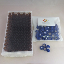 2mL Clear Screw Vial w/MS & 9mm Blue Cap PTFE/Sil w/ slit