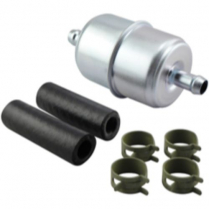 In-Line Fuel Filter with Clamps and Hoses