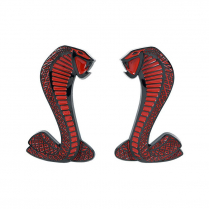 1994-04 Cobra Snake Fender Emblem - Black Chrome Red